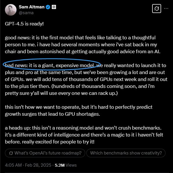 GPT-4.5“既差还贵”，再不出GPT-5，OpenAI就难了 - 今日头条 2