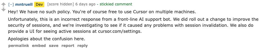 被自家AI坑惨！一句误导引发程序员退订潮，Cursor CEO亲自道歉 - 今日头条 10
