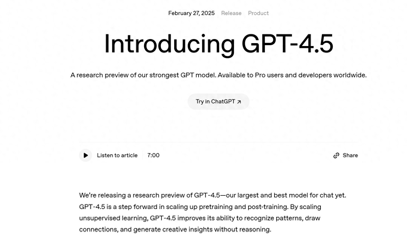 OpenAI发布GPT-4.5：情商高、更擅长骗其他AI打钱 - 今日头条 1